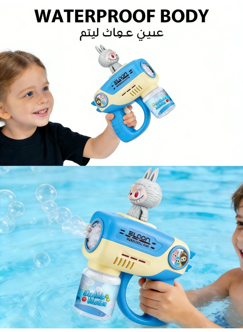 Labubu Blue Bubble Machine Guns, Bubble Makers with Light and Music, Gifts for Age 3 4 5 6 7 8 Years Old Kids Baby, Automatic Bubble Machine, Summer Toy Gift for Outdoor Indoor Birthday Wedding Party - Image 3